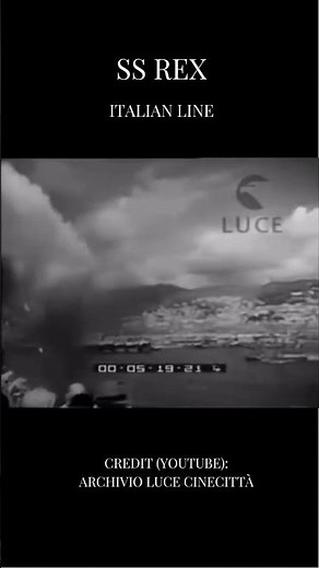 SS Rex blows her Horn and Whistle as she departs Genova on her Maiden Voyage 1932 (1)