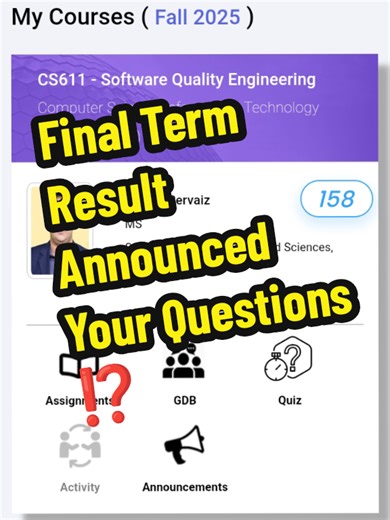 VU Final Term Result Announcement and Student Questions