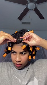 Heatless perm rod curls for defined curly hair