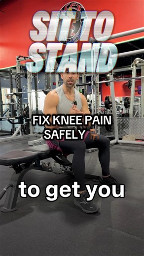 Knee pain? Start here. This sit-to-stand drill rebuilds leg strength, improves knee control, and carries over to real life. Use support if you need it. Progress as you get stronger. Train the movement — not around the pain. #KneePain #KneePainRelief #LegStrength #FunctionalTraining #RehabExercises | ResetU Fitness