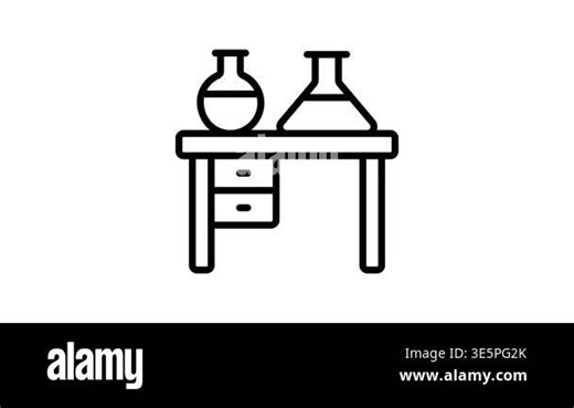 Lab table animated icon creatively designed in outline style Stock Video Footage - Alamy