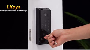Devo G1 Video Smart Lock with Camera & Doorbell, 6-in-1 Fingerprint Keyless Entry Door Lock for Front Door with Handle, App Remote, Auto Locks, Wi-Fi Smart Deadbolt, Easy Install, Waterproof, Black