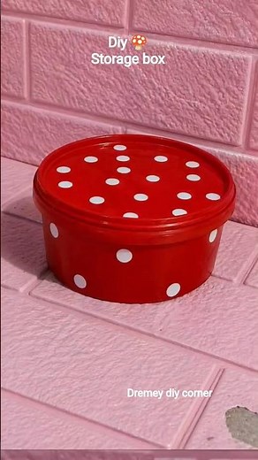 DIY Mushroom Storage Box 🍄 | Best Out of Waste Plastic Container Decoration | #diy #shorts #viral