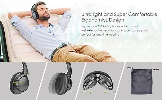 Avantree Comfortable Bluetooth Over Ear Headphones with Mic, Low Latency for TV PC Gaming