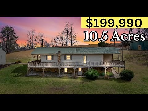 Tennessee Home for Sale Farmhouse + Pond + Mountain Views $199,990
