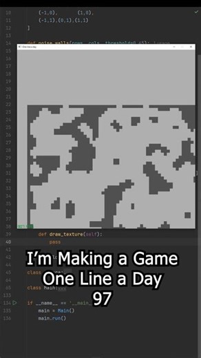 Making a Game One Line a Day (day 97) #everyday #coding #gamedev #python #raylib