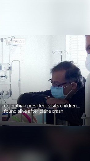 7K views · 38 reactions | Colombian President Gustavo Petro has visited the children found alive in a jungle 40 days after a plane crash. The siblings, aged 13, nine, four and 11 months old are receiving nutritional and psychological treatment in a military hospital in Bogota. #GustavoPetro #Jungle #colombia | Sky News | Facebook