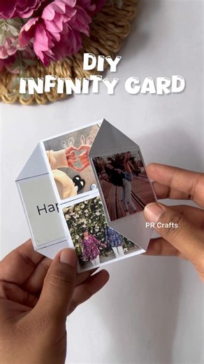 Scrapbooks | Hampers | DIY | PR Crafts | on Instagram: "Diy easy octagonal infinity card tutorial for your bestie 輸.. Follow @pr_crafts_ for more .. #prcrafts❤ #infinitycard #birthdaycard #bestfriendcard #bestfriendcardideas #birthdaycarddesign #gifting #easycardideas #featured #explore #infinitycards #diy"