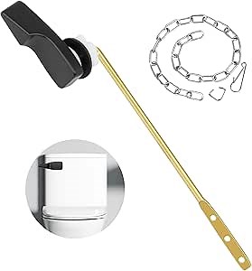 Hidnvefen Toilet Handle Replacement Kit, 702 Universal Toilet Flush Handle, Zinc Alloy Toilet Tank Trip Lever with H2 Brass Arm Front-Mount Compatible with American Standard, Mansfield Toilet, Black