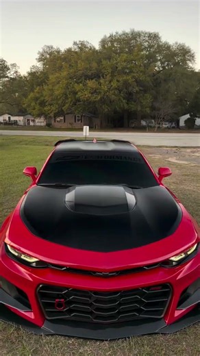 The American Muscle: Red Camaro ZL1 1LE Edit 🏎️🔥#shorts #viralshort
