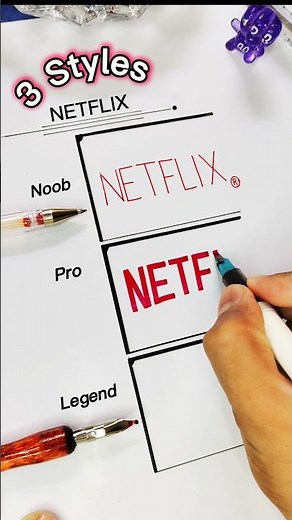 NETFLIX Logo in 3 STYLES ( My favourite Netflix series: Squid Game 🎠 ) #art #handwriting