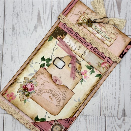 Hidden Paperclip Notepad, Vintage Ephemera, Pink Shabby Chic Journal Insert - Etsy