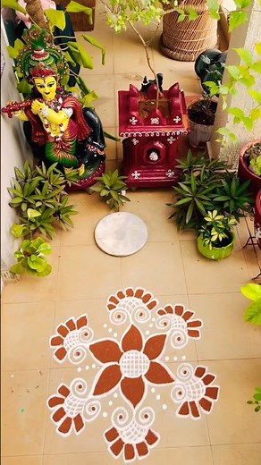 Simple Daily Rangoli #rangolidesign #rangoli #shorts