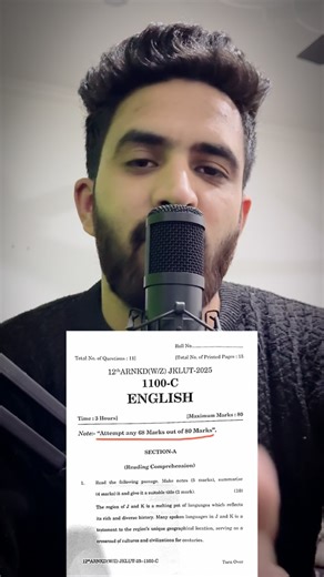 SYED AQIB on Instagram: "Jkbose 15% Relaxation - Class 12th English Paper #jkbose #class10th #class11th #class12th #explorepage #fyp"