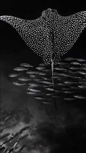 The Majestic Spotted Eagle Ray Gliding Through the Deep 🌌 | Nature’s Underwater Masterpiece#deepsea