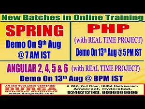 New Batches in Online Training @ DURGASOFT