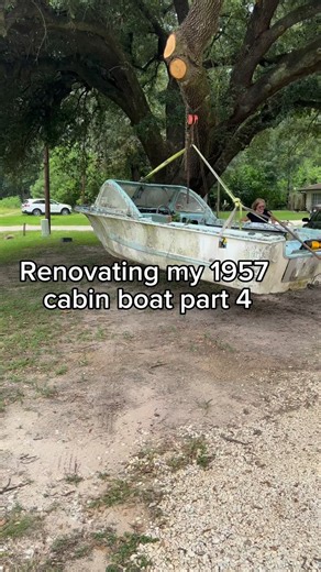 tyler goodrich | Renovating my 1957 cabin boat part 4 #boat #cabinboat #series #diy #tinyboatnation | Instagram