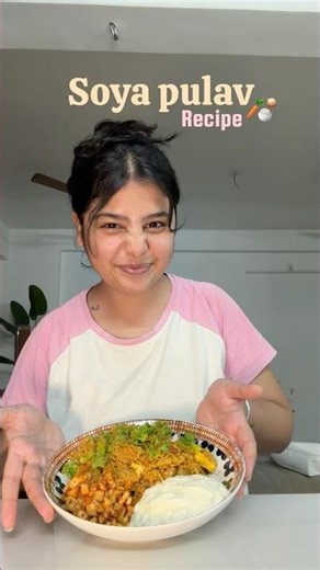 Soya Pulao Recipe🍚🥕 #recipe #soyapulao #pulaorecipe #trendingonshorts #food