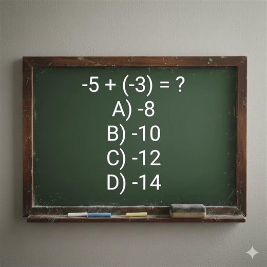 -5 + (-3) işleminin sonucu kaçtır?