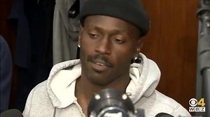 Antonio Brown spoke to reporters inside the Patriots locker room on Thursday, answering four questions: https://cbsloc.al/30tJICD | WBZ / CBS News Boston