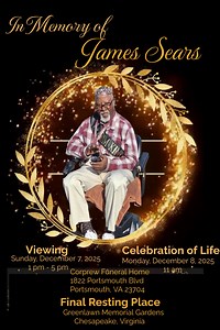 Condolonces to the family of James Sears | Corprew Funeral Home