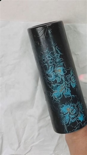 4.9K views · 26 reactions | Hit "watch video"⬇️ for a full tutorial! Create a travel cup that looks like tooled leather! Watch the tutorial to learn how. | LittleLee and Rose | Facebook