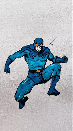 Desenho do besouro azul Ted kord #Batman | James Aires Sousa