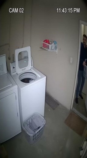 AI Generated CCTV Footage Washing Machine Opens by Itself at Midnight | Funny 4K Laundry Room Scene