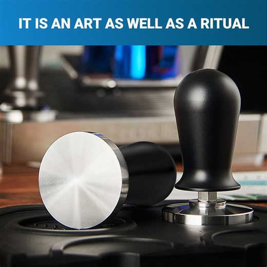 53mm Espresso Tamper Barista Calibrated Coffee Tampers with 30lbs Spring Loaded Stainless Steel Base Anodized Aluminum Handle