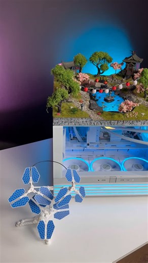 Paul McCaffrey 🇬🇧 BATTLERIGS on Instagram: "Happy Christmas guys! This Holiday season we’ve been super busy with our awesome @bambulab_official A1 Combo. Is this the best Xmas present ever⁉️ Cyberpunk 2077 just hit 5 years and we celebrated with a full 3D-printed Japanese rock-garden PC, and these are the hero pieces. This cyberpunk mechanic bonsai. Two colors, no paint, looks straight out of Night City. For that pure arasaka vibe we’ve also printed the Japanese lanterns from Japan Town. We al