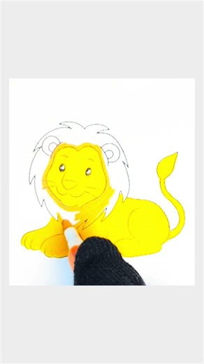 Simple Lion Coloring 🎨 | Satisfying Art Shorts