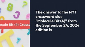 Molecule Bit (4) NYT Crossword Clue Puzzle Answer from September 24, 2024