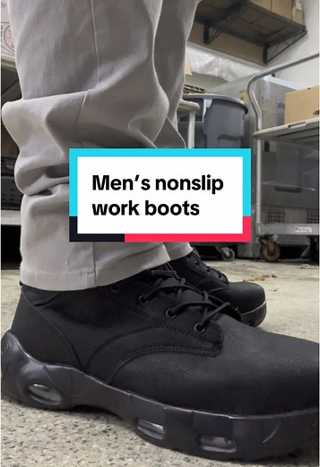 Stay ready on the job with these men’s nonslip work boots! Equipped with air cushion and our waterproof. Include a supportive heel and pull tap design for easy on and off #MENSNonslipBoots #WorkBoots #WaterproofBoots #LARNMERN #RubberOutSole
