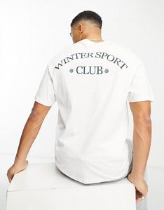 Jack & Jones Originals oversized t-shirt with winter sport back print in white | ASOS