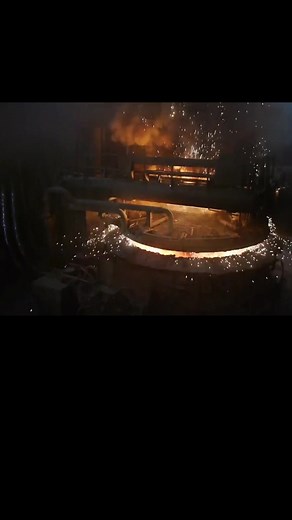 Man-Made Lightning Melting Metal in Electric Arc Furnace