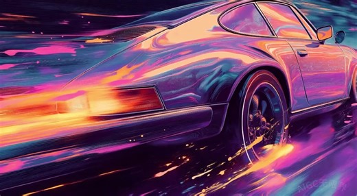 疾驰的未来感跑车