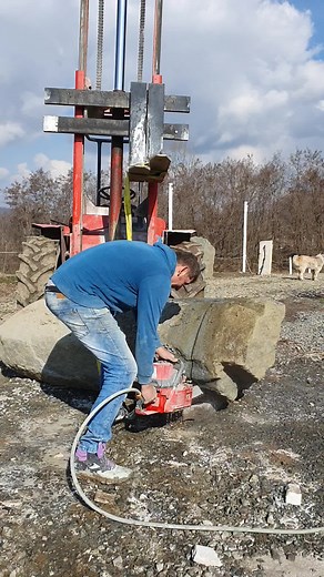 Cutting Rock with Chainsaw: Outdoor Demonstration