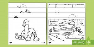 Ducks and Ducklings Colouring Pages
