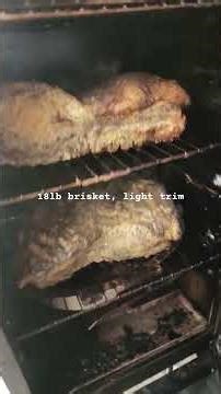 18lbs brisket, light trim. mustard binder, classic salt and pepper. hope yall like my channel!