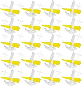 900 Tile Leveling System Set Tiles Leveler Spacers Reusable Wedges Plus Clips Positioning Crosses for Floor Wall Setting 1/16 Inch