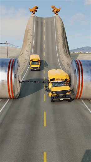 Cars vs Chained Hydraulic Crush - BeamNG.Drive