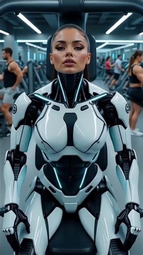 The coolest scenes of a bodybuilding robot at the gym 😯🤖 #shorts