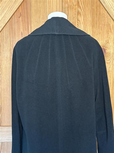 Vintage 100% Cashmere Pleated Back Coat | Black Soft Oversized Wool Jacket | Classic Minimalist Outerwear - Etsy