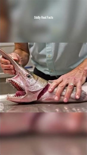 Goblin Shark: Deep Sea Monster with a Scary Extending Jaw 🦈👹🌊 #oddlyrealfacts #animals #facts