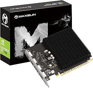 maxsun GeForce GT 730 4GB Video Graphics Card GPU for Computer PC ITX Single Slot PCI Express 4xHDMI, 4K Quad Monitor Multi Screen
