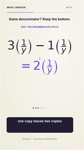 Subtracting algebraic fractions | Grade 11 Math 28