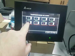 control de 4 temperaturas con PLC + DVP04TC + HMI delta