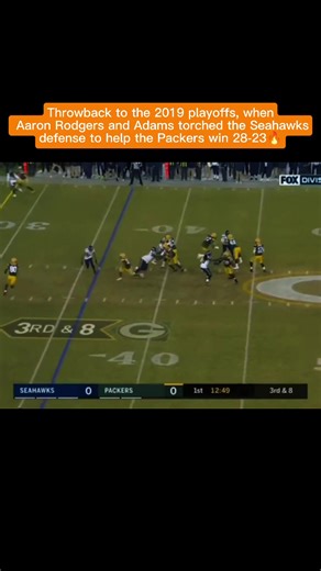 Throwback to the 2019 playoffs, when Aaron Rodgers and Adams torched the Seahawks defense to help the Packers win 28-23 🔥 #highlights #nfl #packers #seahawks
