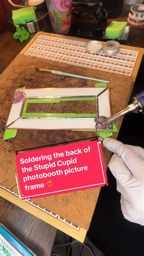 Soldering the Stupid Cupid Stained Glass Frame