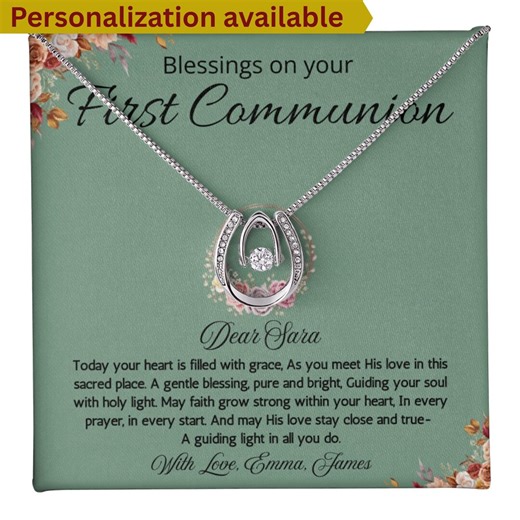 First Communion Gift Girl Personalized First Holy Communion Daughter for Girls Necklace With Meaningful Message 1st Communion - Etsy